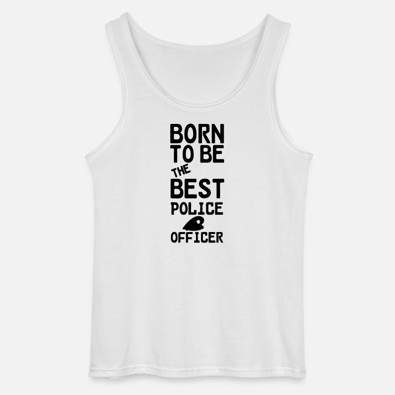 Polizei Polizist Beruf Spruch Geschenk - Gildan Männer Tank Top - Weiß