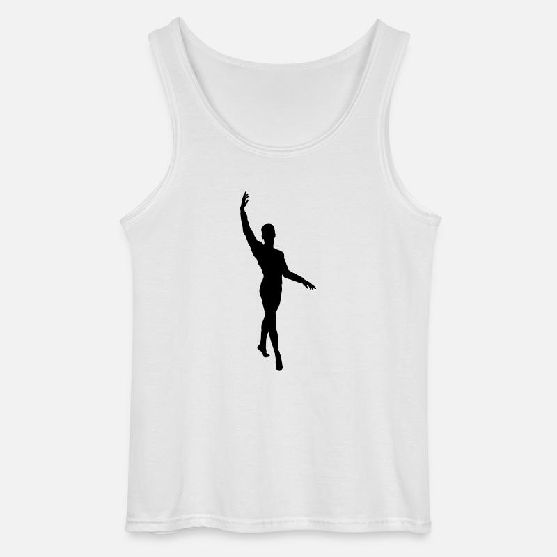 Vektor Balletttänzer Silhouette - Gildan Männer Tank Top - Weiß