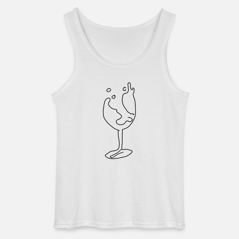 Weinglas - Gildan Männer Tank Top - Weiß