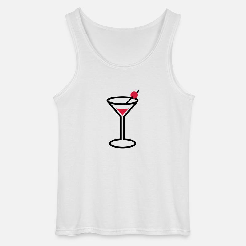 Martini Cocktail Glas - Gildan Männer Tank Top - Weiß
