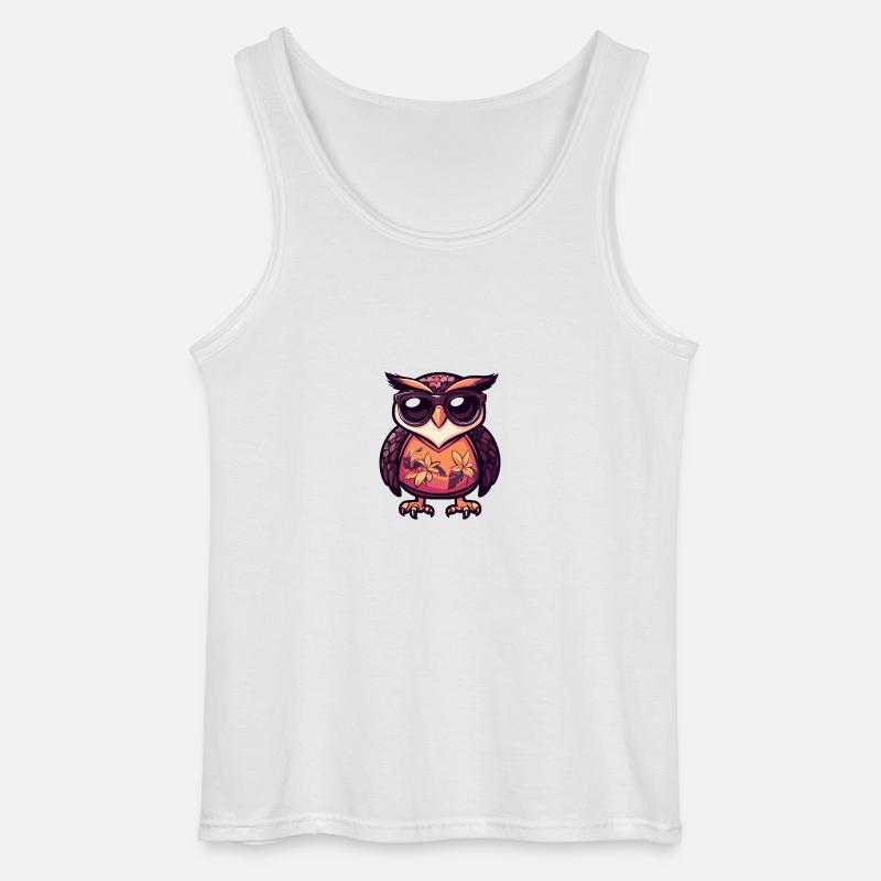 Eule Comic Cool Sommer - Gildan Männer Tank Top - Weiß