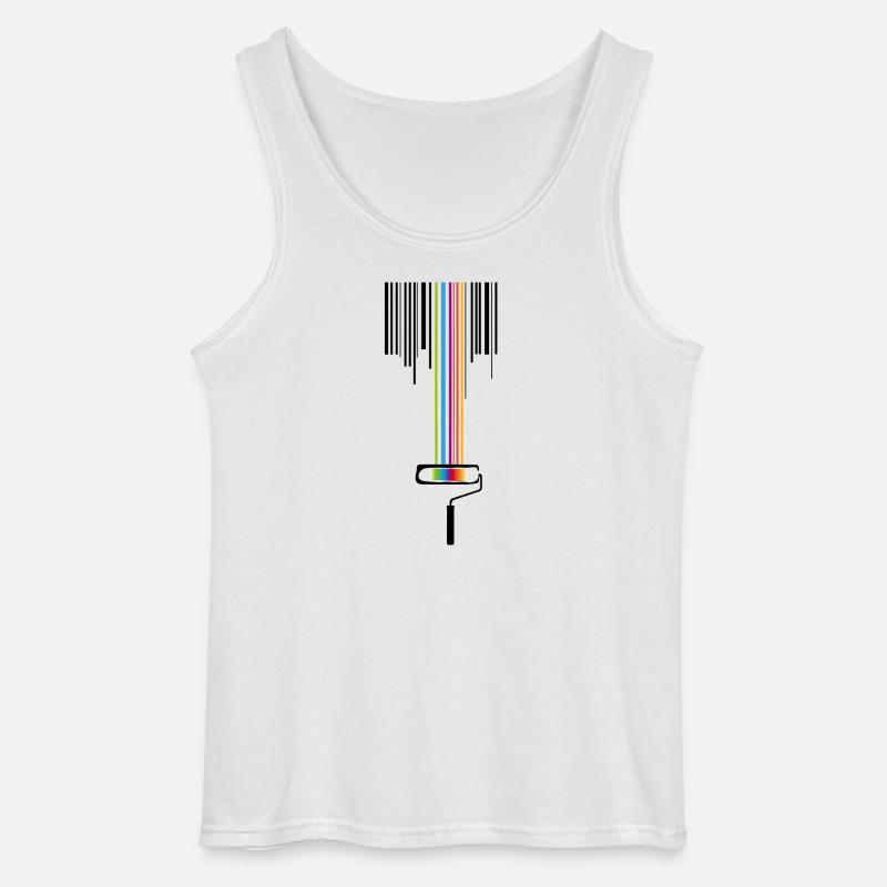 Farbrolle mit Strichcode - Gildan Männer Tank Top - Weiß