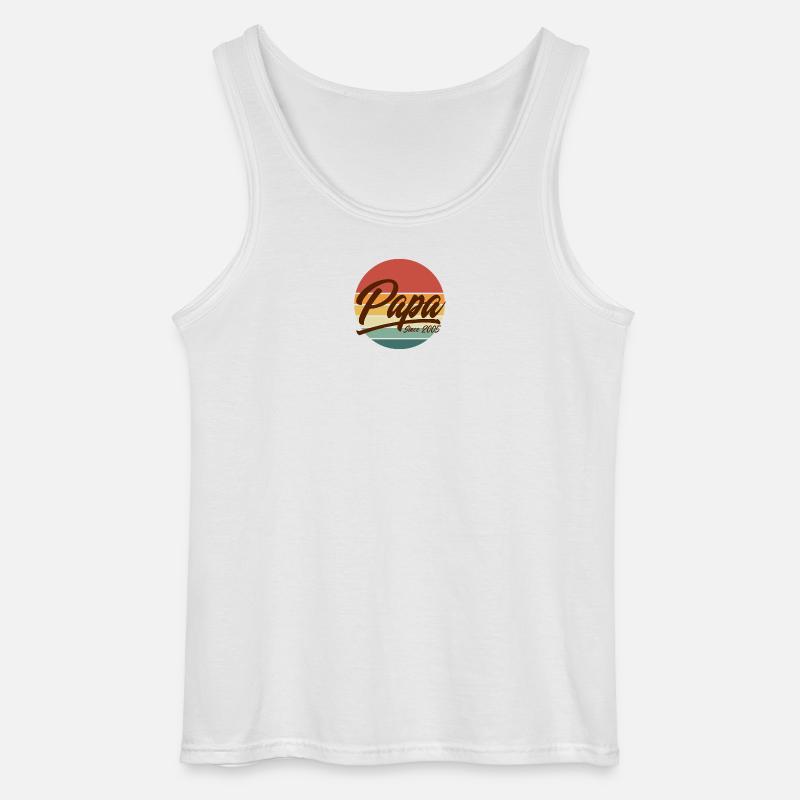 Papa seit 2005 Retro Sunset Vaterschaft - Gildan Männer Tank Top - Weiß
