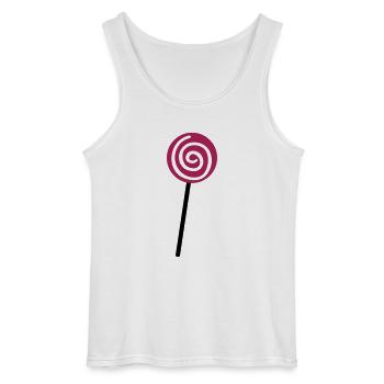 lollipop_01 - Gildan Men’s Tank Top - white - Front - AI Model Male 185 dark (185cm)