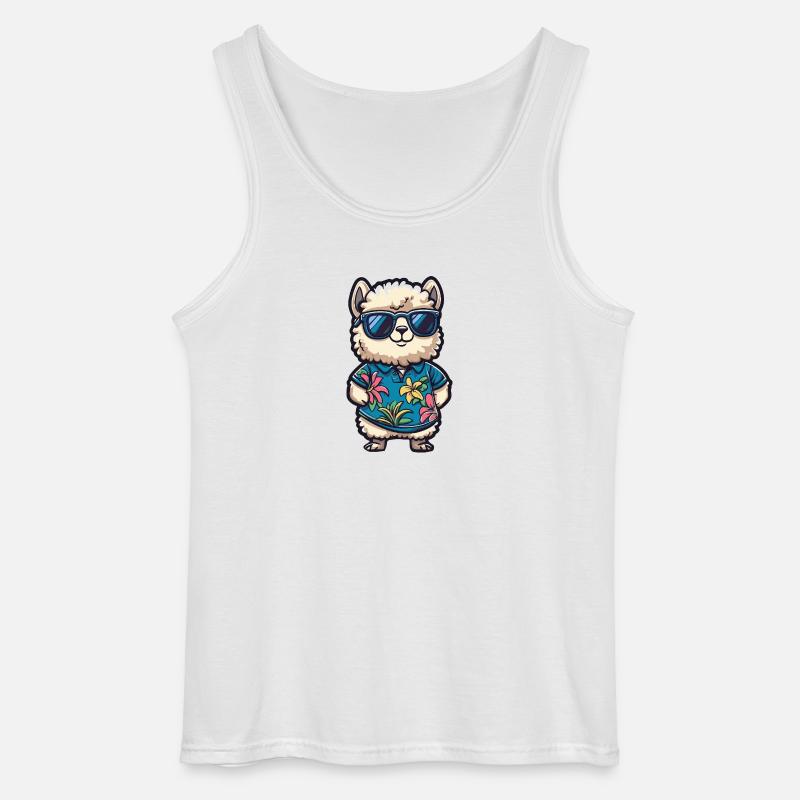 Alpaka Llama Comic Urlaub - Gildan Männer Tank Top - Weiß