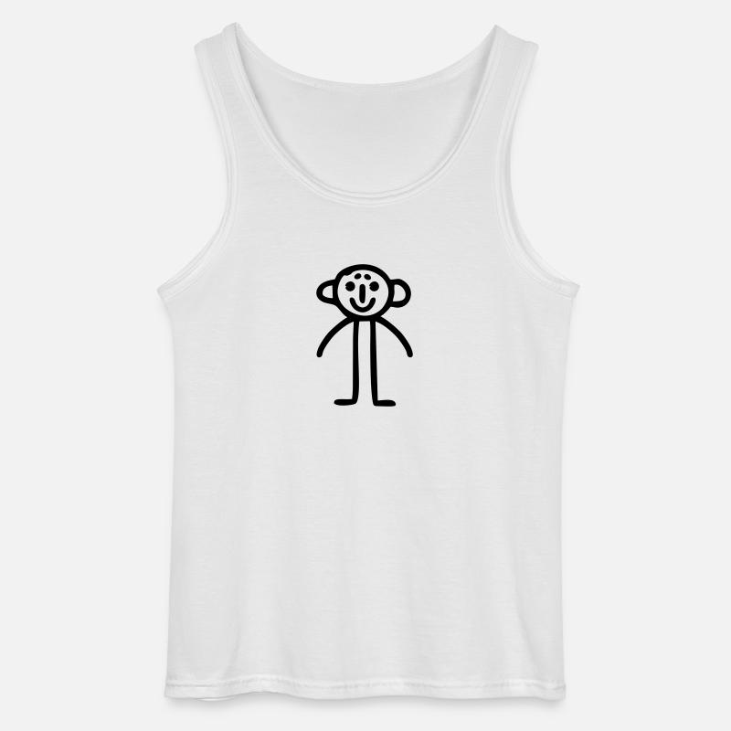 Strichmännchen Kinderbild - Gildan Männer Tank Top - Weiß