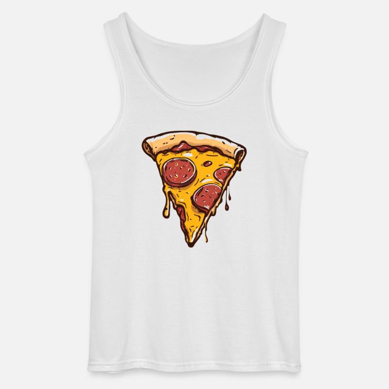 Pizza - Gildan Männer Tank Top - Weiß