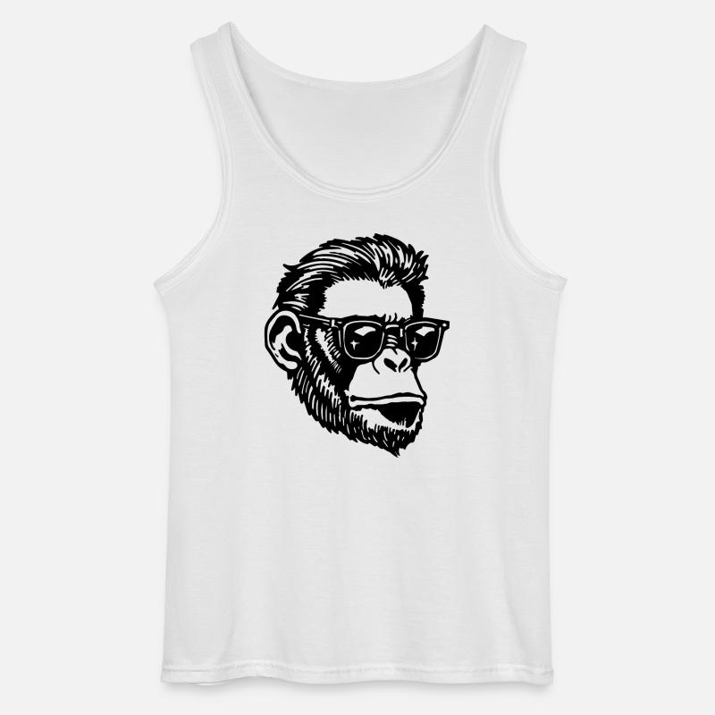 Monkey Monkey Monkey Face - Gildan Men’s Tank Top - white