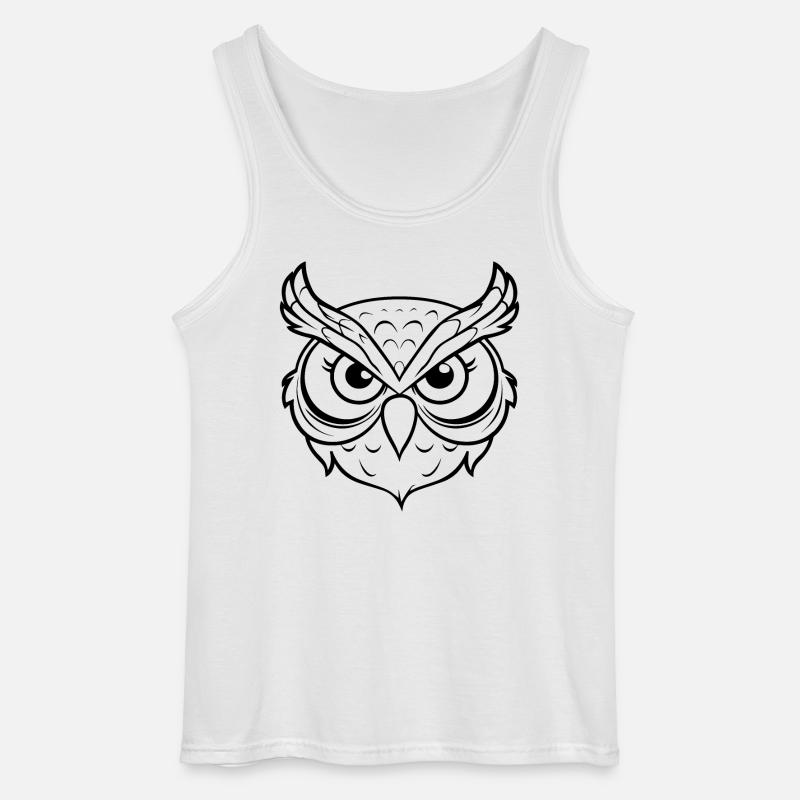 Eule Eulen Vogel - Gildan Männer Tank Top - Weiß