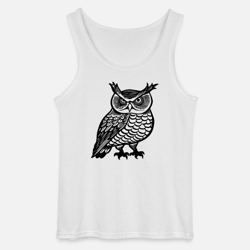 Eule Eulen Vogel - Gildan Männer Tank Top - Weiß