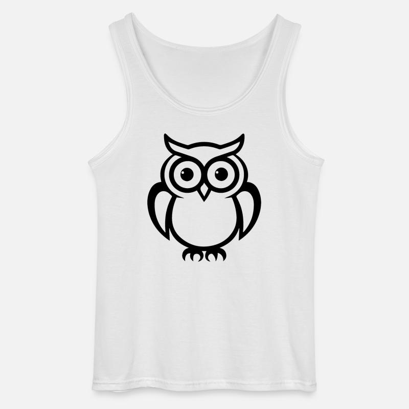 Eule Eulen Vogel - Gildan Männer Tank Top - Weiß