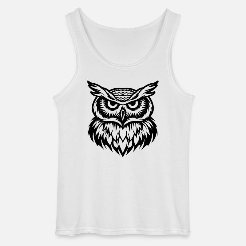 Eule Eulen Vogel - Gildan Männer Tank Top - Weiß