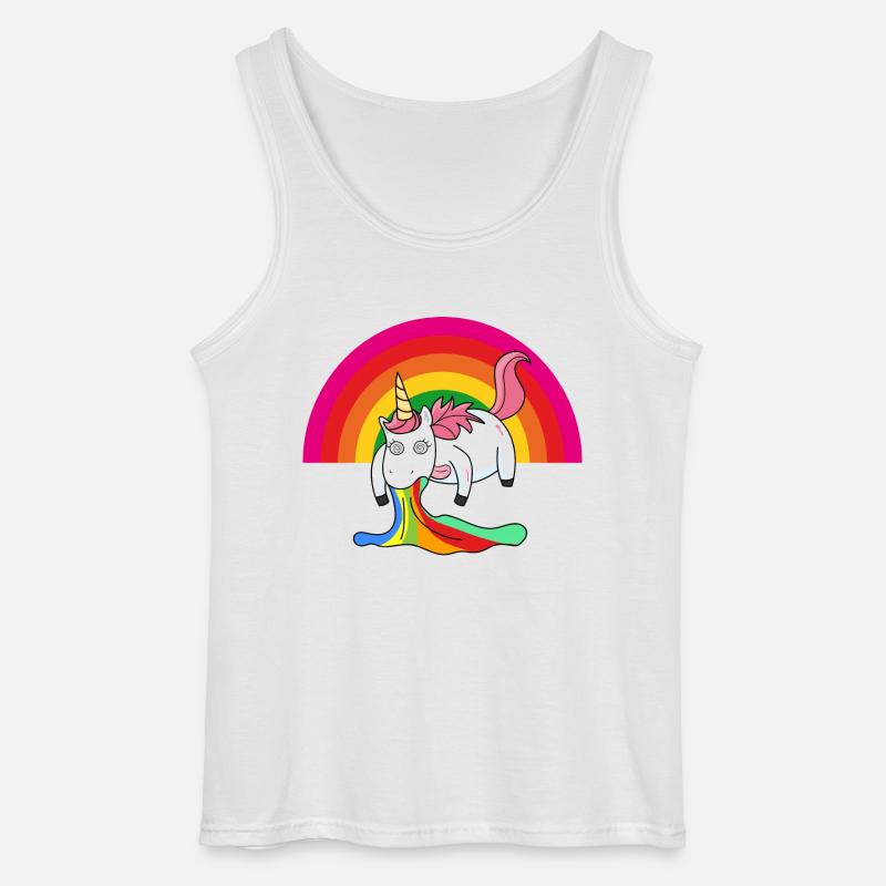 Kotzendes Einhorn Regenbogen - Gildan Männer Tank Top - Weiß
