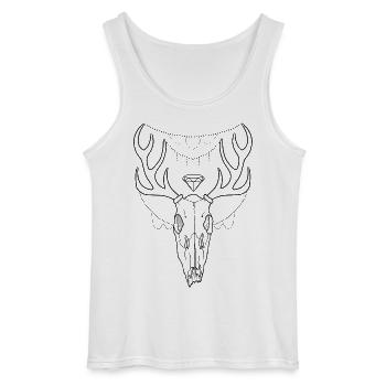 Hirschgeweih Schädel Lineart-Design - Gildan Männer Tank Top - Weiß - Vorne - AI Model Male 185 dark (185cm)