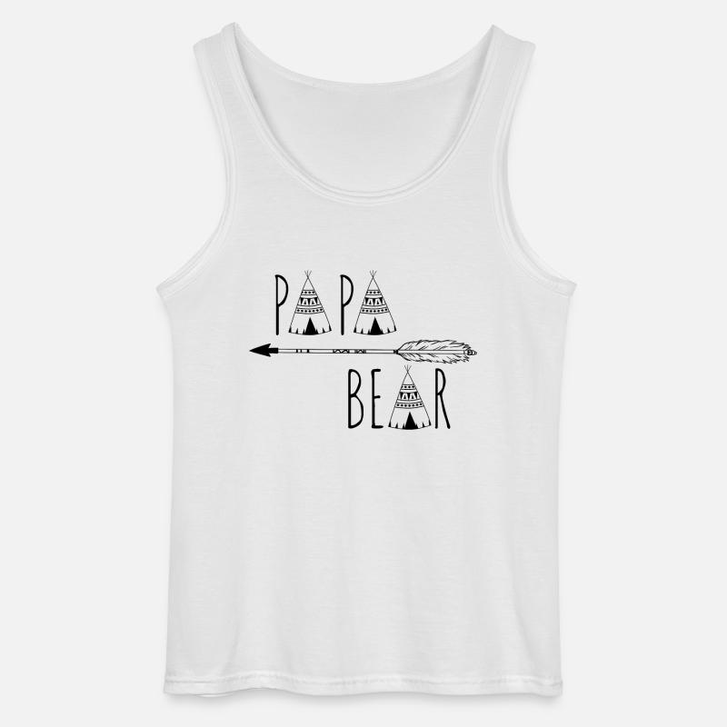 Papa Bear - Gildan Männer Tank Top - Weiß