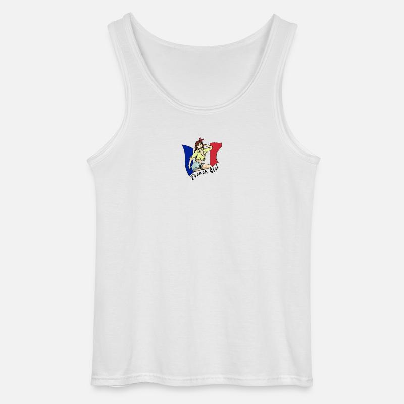 Frankreich Mädchen Flaggen Design - Gildan Männer Tank Top - Weiß