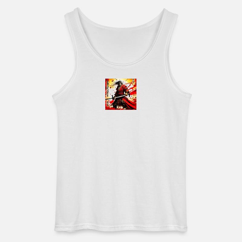 Roter Samurai im Blutsturm - Gildan Männer Tank Top - Weiß