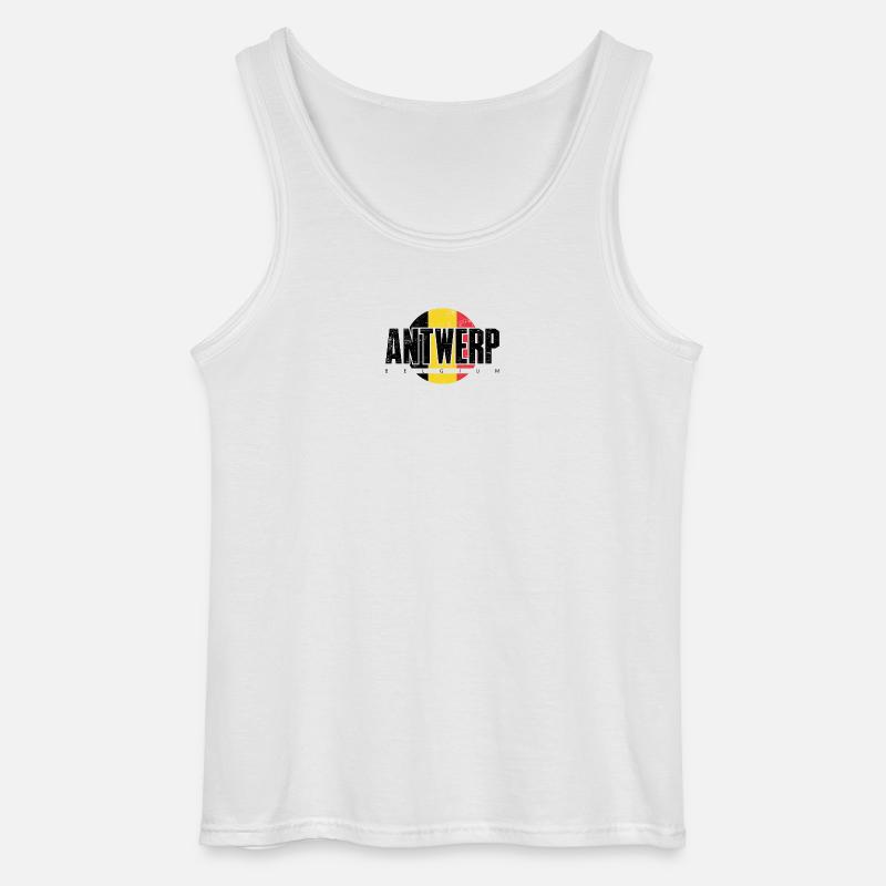We Emblem Split Gelb Rot - Gildan Männer Tank Top - Weiß