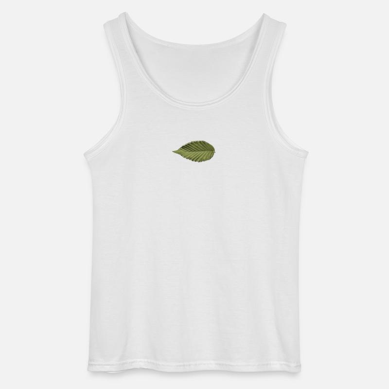 Leaf Structure Olive Green Pattern - Gildan Men’s Tank Top - white