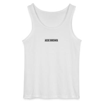 Acid Breaks - Gildan Men’s Tank Top - white - Front - AI Model Male 185 dark (185cm)