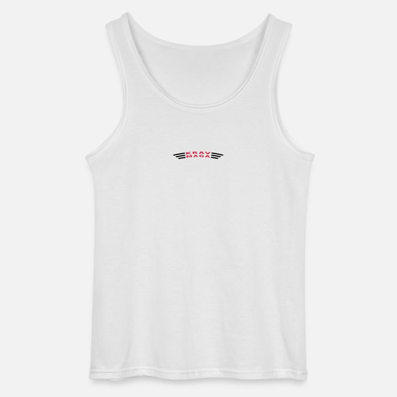 KRAVMAGA curved - Gildan Männer Tank Top - Weiß