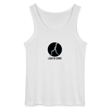 LAGO DI COMO - Lake Como - Gildan Men’s Tank Top - white - Front - AI Model Male 185 dark (185cm)