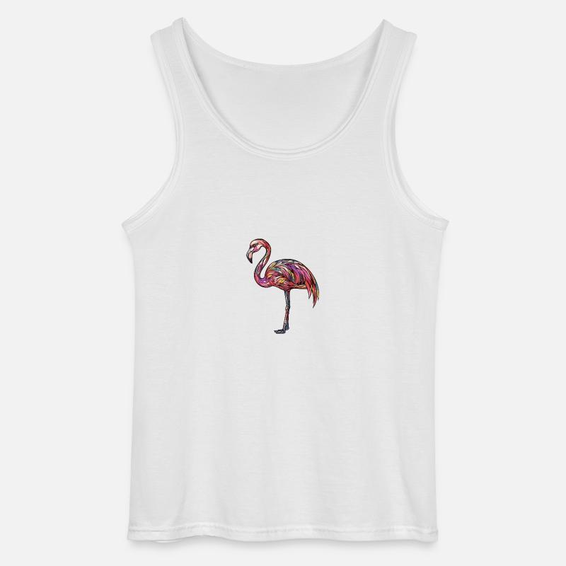 Flamingo Bunt - Gildan Männer Tank Top - Weiß