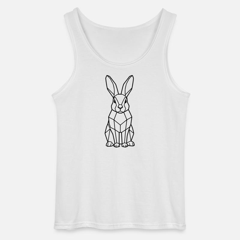 Geometrischer Hase Low Poly Outline - Gildan Männer Tank Top - Weiß