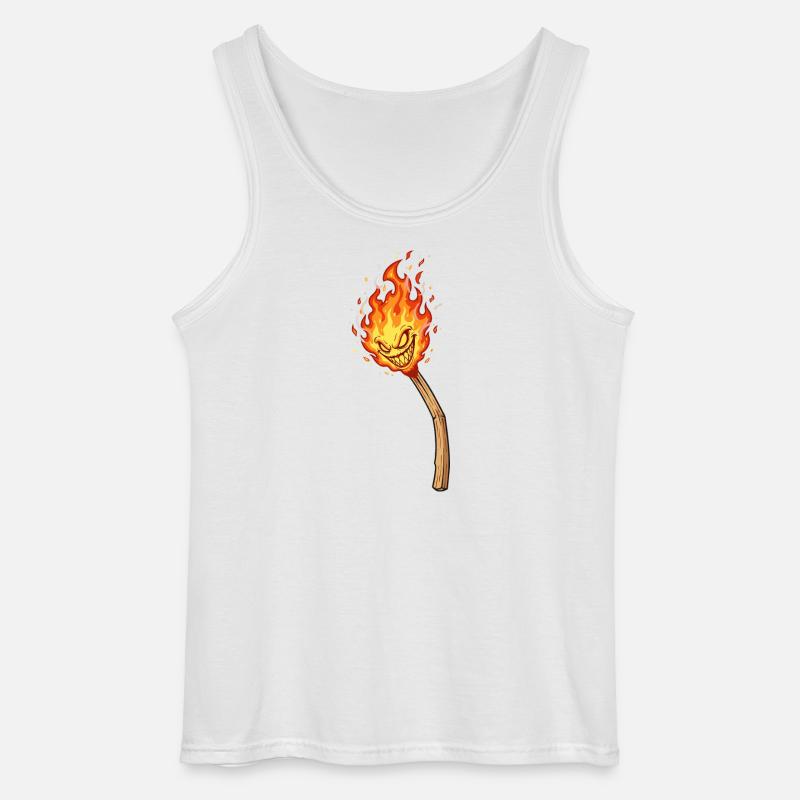 Lodernder Flammenkobold - Gildan Männer Tank Top - Weiß