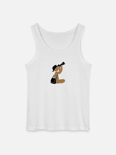 Photographer with camera - Gildan Men’s Tank Top - white
