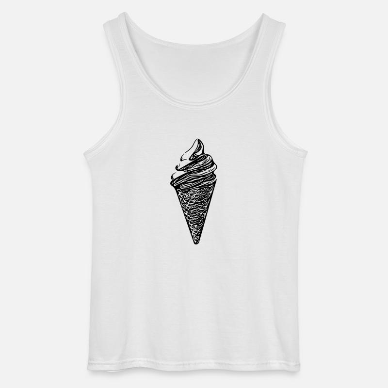 Cooles Softeis in Waffel - Gildan Männer Tank Top - Weiß