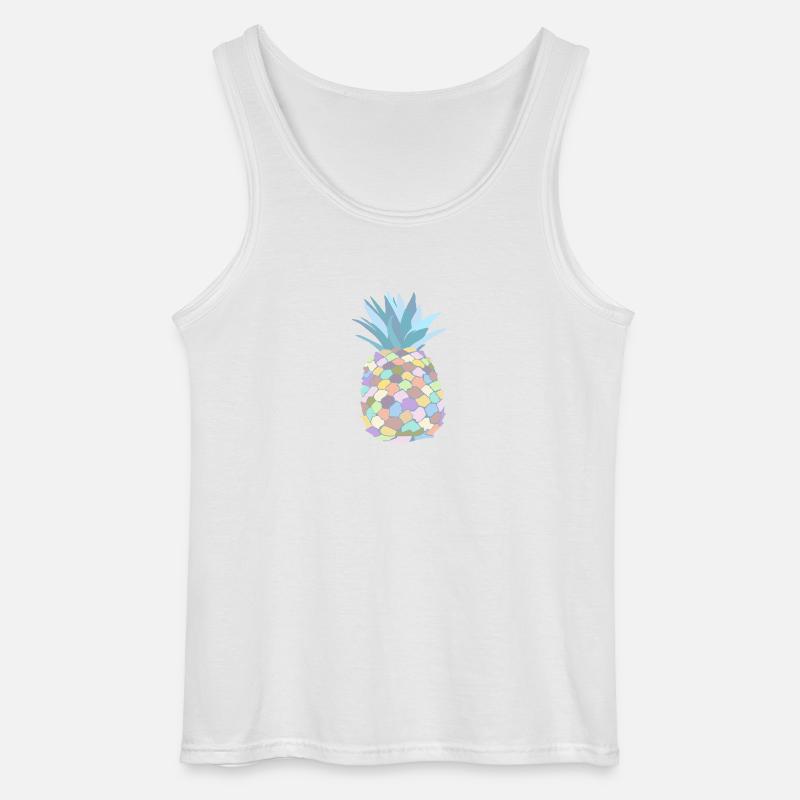 Pastellfarbene Ananas - Gildan Männer Tank Top - Weiß