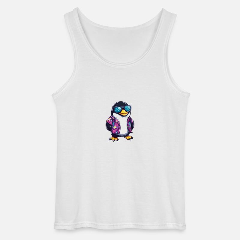 Pinguin Comic Cool Sommer - Gildan Männer Tank Top - Weiß