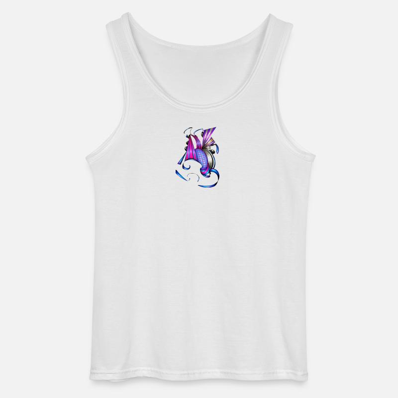 Farbige Spiral- und Fächerkunst - Gildan Männer Tank Top - Weiß