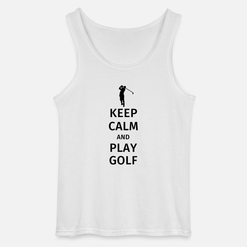 Keep Calm and Play Golf - Gildan tanktop til mænd - hvid