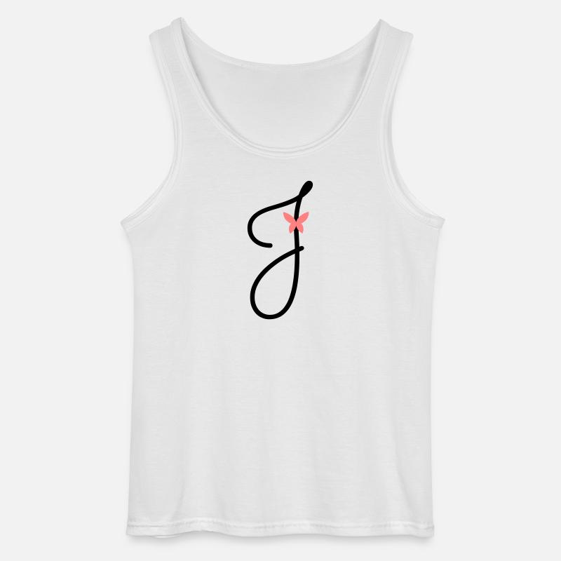 Buchstabe J Schmetterlingsbuchstabe - Gildan Männer Tank Top - Weiß