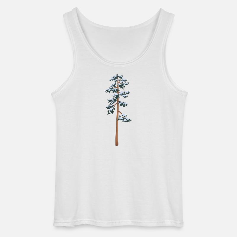 hoher Baum mit Schnee - Gildan Männer Tank Top - Weiß