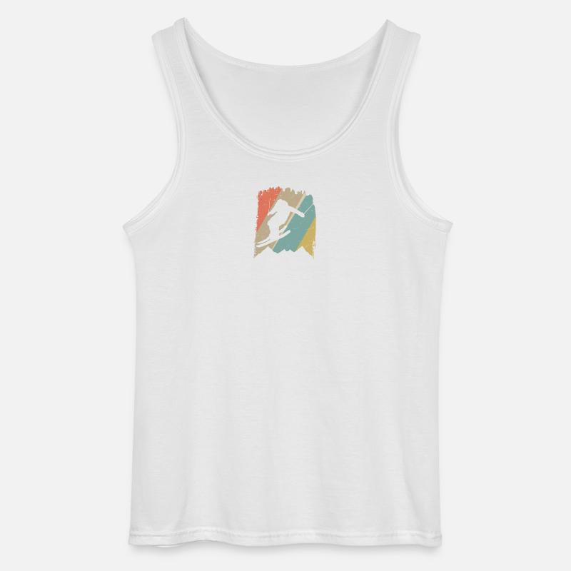 Retro Snowboard Silhouette auf Pastellstreifen - Gildan Männer Tank Top - Weiß