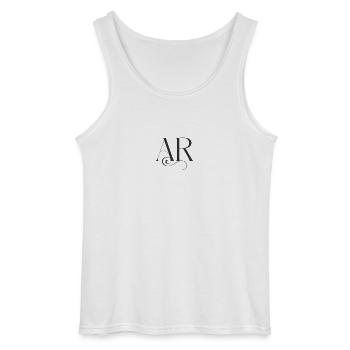 Classic Elegance AR Monogram - Gildan Men’s Tank Top - white - Front - AI Model Male 185 dark (185cm)