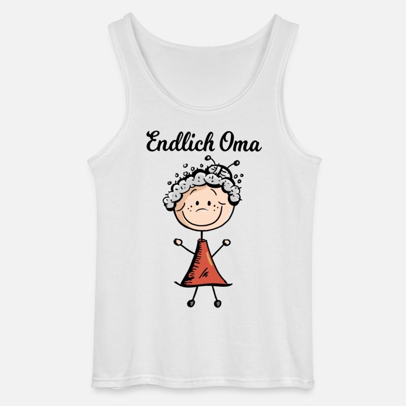 Endlich Oma - Baby - Geburt - Großmutter -Geschenk - Gildan Männer Tank Top - Weiß