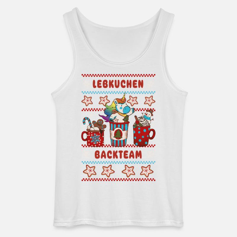 Lebkuchen Backteam Einhorn Weihnachten backen - Gildan Männer Tank Top - Weiß