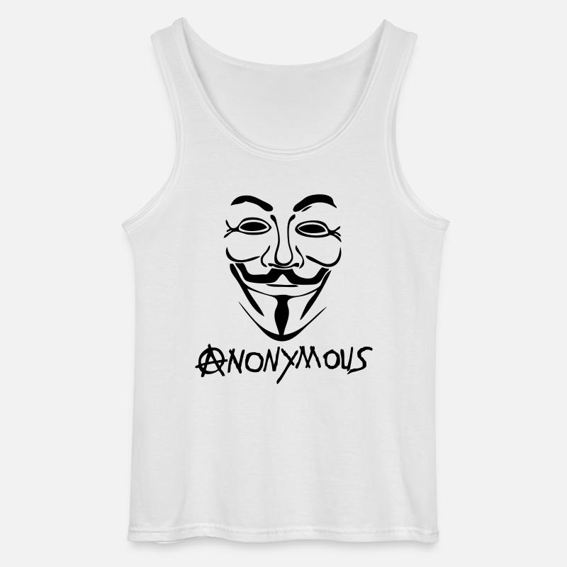 anarchy logo anonymous mask mask - Gildan Men’s Tank Top - white