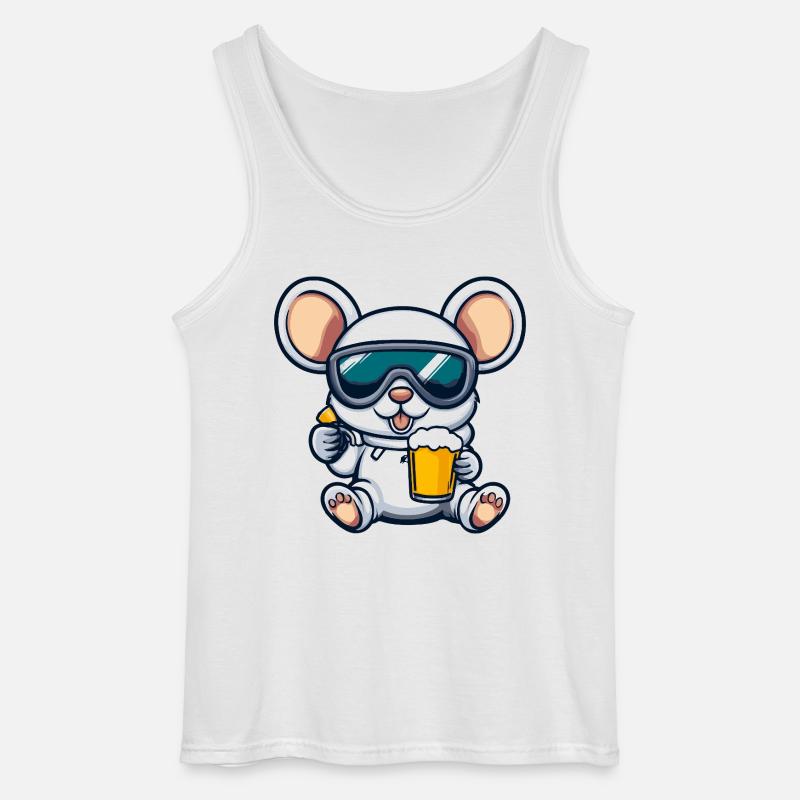 Maus Apres Ski Bier Comic - Gildan Männer Tank Top - Weiß