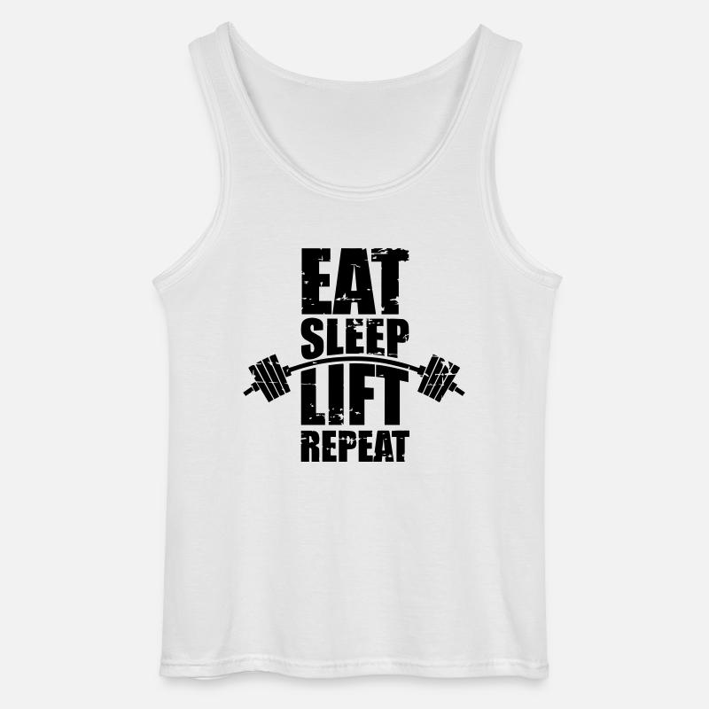 Essen Schlaf Lift - Gildan Männer Tank Top - Weiß