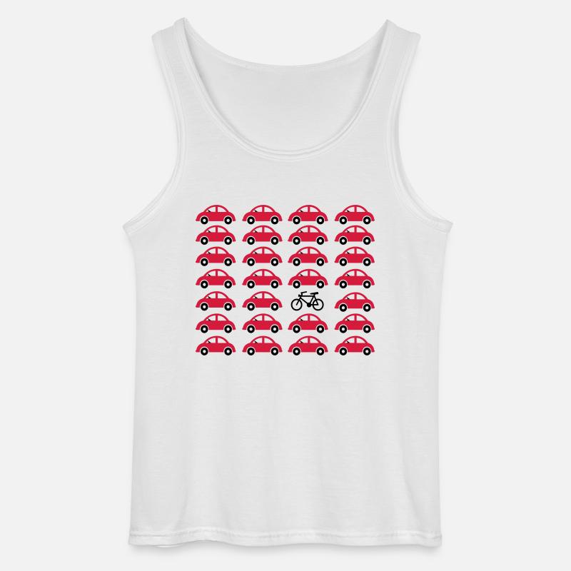 Fahrrad statt Auto - Gildan Männer Tank Top - Weiß