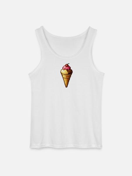 Retro Pixel Eiscreme Cone - Gildan Men’s Tank Top - white