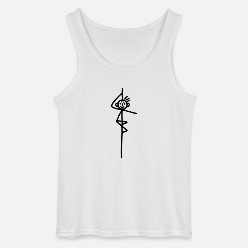 Strichmännchen Pole Dance - Gildan Männer Tank Top - Weiß