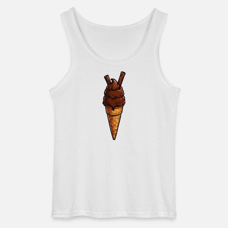 Schokoladen-Eis Cone Muster - Gildan Men’s Tank Top - white