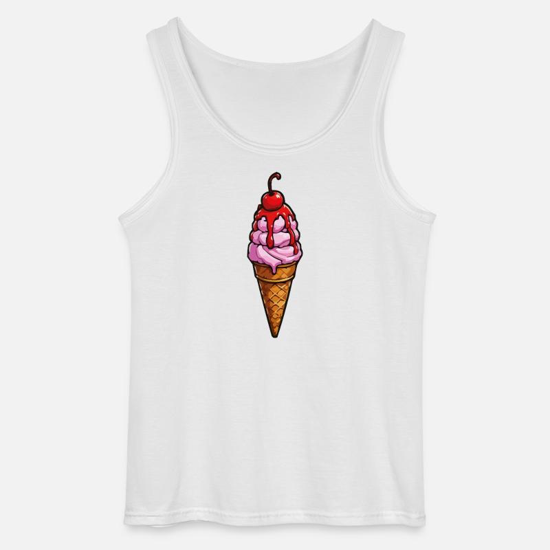 Kirsche Erdbeere Eiscreme - Gildan Men’s Tank Top - white
