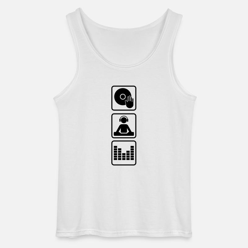 DJ Turntable - Gildan Männer Tank Top - Weiß